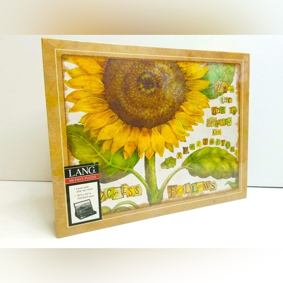 LANG 500 Piece Puzzle 18”H X 24” W Easel Style Pop-up Cover - Picture 2 of 3